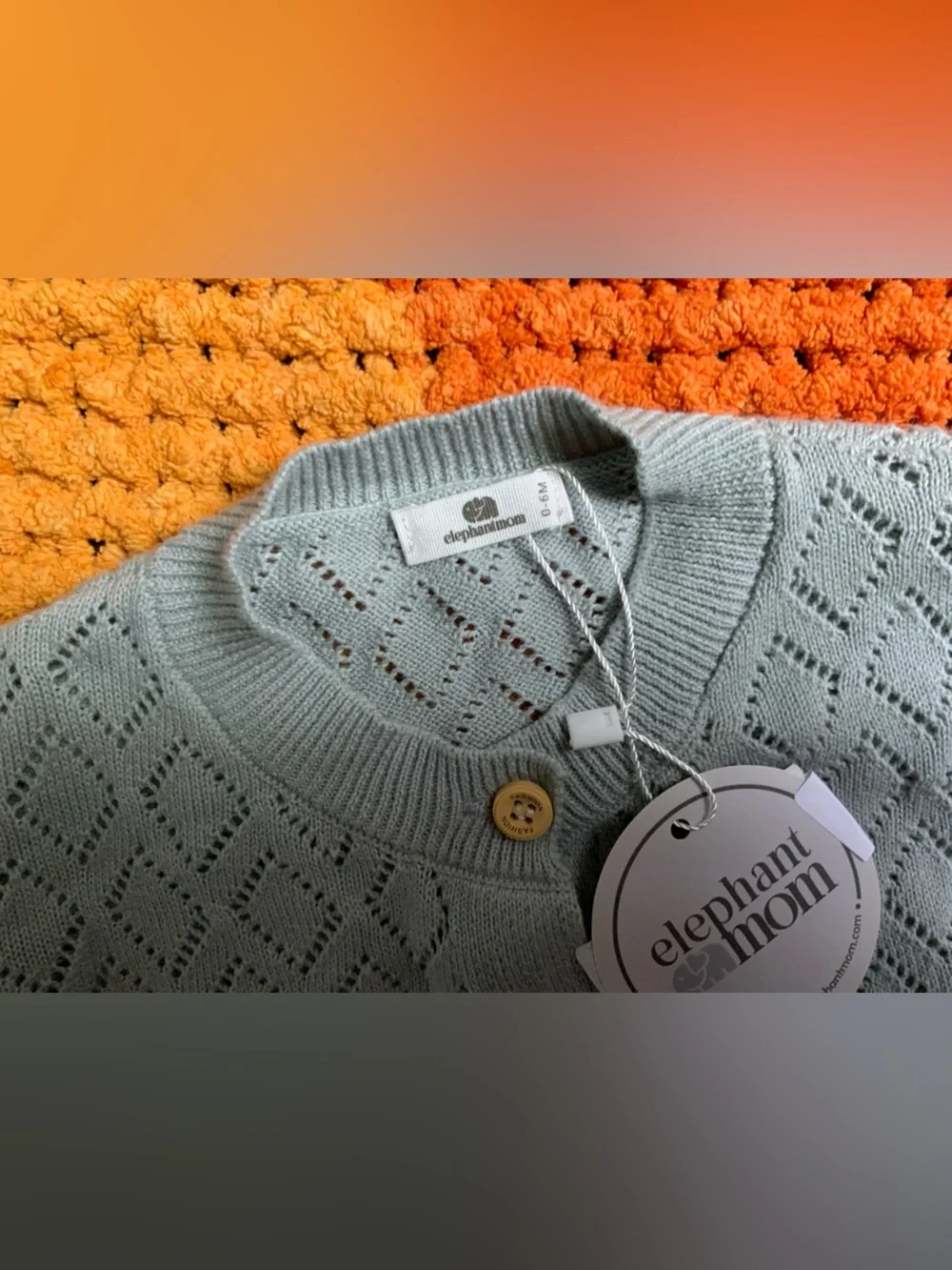 Diamond Knit Cardigan Sweater - Light Mint Green